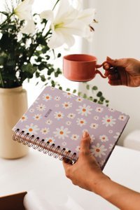 Matt Notebook Papatya A5 Çizgili Orta Boy Mor Not Defteri