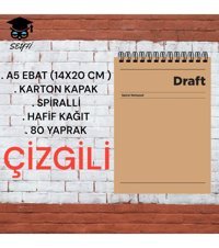 Seyfikirtasiye A5 Çizgili Orta Boy Kahverengi Not Defteri