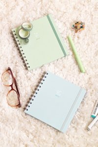 Matt Notebook Bulut Yıldız Kalemli A6 Çizgili Spiralli Küçük Boy Mavi 2'li Set Not Defteri