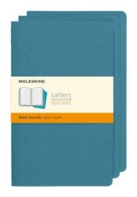 Moleskine Cahier Large A5 Çizgili Orta Boy Mavi 3'lü Not Defteri