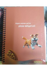 İleritoys Cute Pets A5 Kareli Orta Boy Turuncu Not Defteri