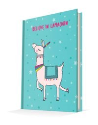 Deffter Lamacorn A5 Çizgili Orta Boy Turkuaz Not Defteri