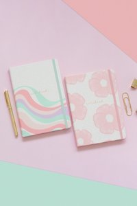 Matt Notebook A5 Çizgili Spiralli Orta Boy Pembe 2'li Set Not Defteri