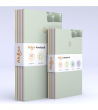 Akıllıca Marble Series A5 Çizgili Düz Orta Boy Beyaz 8'li Set Not Defteri