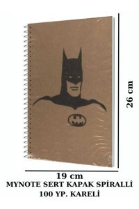 Mynote Batman B5 Kareli Orta Boy Kahverengi Not Defteri
