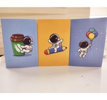 Dijitol Astronot A5 Çizgisiz Düz Küçük Boy Mavi 3'lü Set Not Defteri