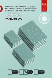 Motivasyon Yayınları Geo A5 Çizgisiz Spiralli Orta Boy Yeşil Set Not Defteri