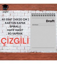Seyfikirtasiye A5 Çizgili Orta Boy Gri Not Defteri