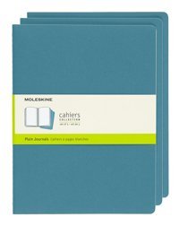 Moleskine Cahier A5 Çizgisiz Büyük Boy Mavi 3'lü Not Defteri