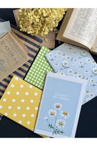 Nova Crafts Bahar Renkleri Ve Papatyalar A5 Çizgili Düz Orta Boy Çok Renkli Set Not Defteri
