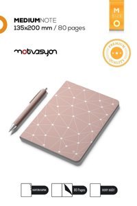 Motivasyon Yayınları A5 Çizgisiz Orta Boy Pembe Not Defteri