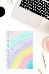Martius Art Soft Gökküşağı Desen Kalemli A5 Kareli Orta Boy Çok Renkli Not Defteri