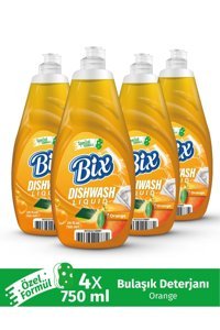 Bix Portakal Kokulu Sıvı El Bulaşık Deterjanı 4x750 ml