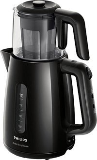 Philips Otomatik Cam Demlikli 1700 W Işıklı Plastik Siyah Çay Makinesi