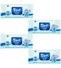 Selpak Antibakteriyel 224 Yaprak 4'lü Islak Mendil