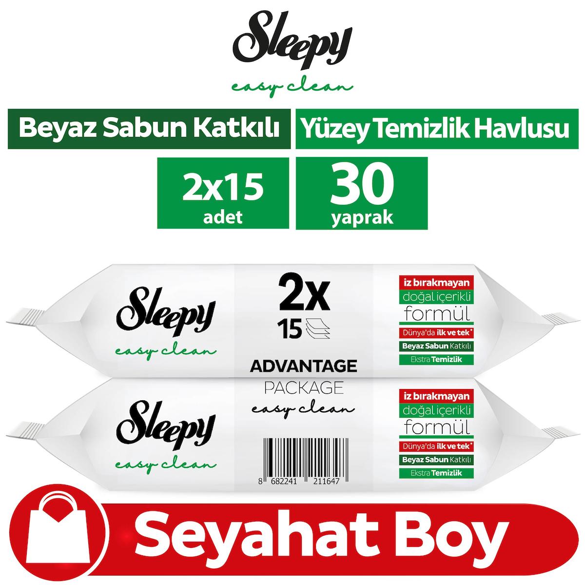 Sleepy Seyahat Boy 30 Yaprak 2'li Islak Mendil
