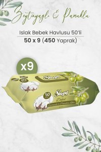 Sleepy Zeytinyağlı 450 Yaprak 9'lu Islak Mendil