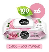 Papilion Gül Antibakteriyel 600 Yaprak 6'lı Islak Mendil