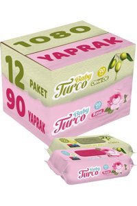 Baby Turco Karma Zeytinyağlı 1080 Yaprak 12'li Islak Mendil