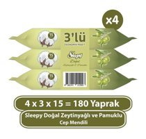 Sleepy Doğal Zeytinyağlı 180 Yaprak 12'li Islak Mendil