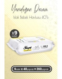 Sleepy Organik Yenidoğan 360 Yaprak 9'lu Islak Mendil