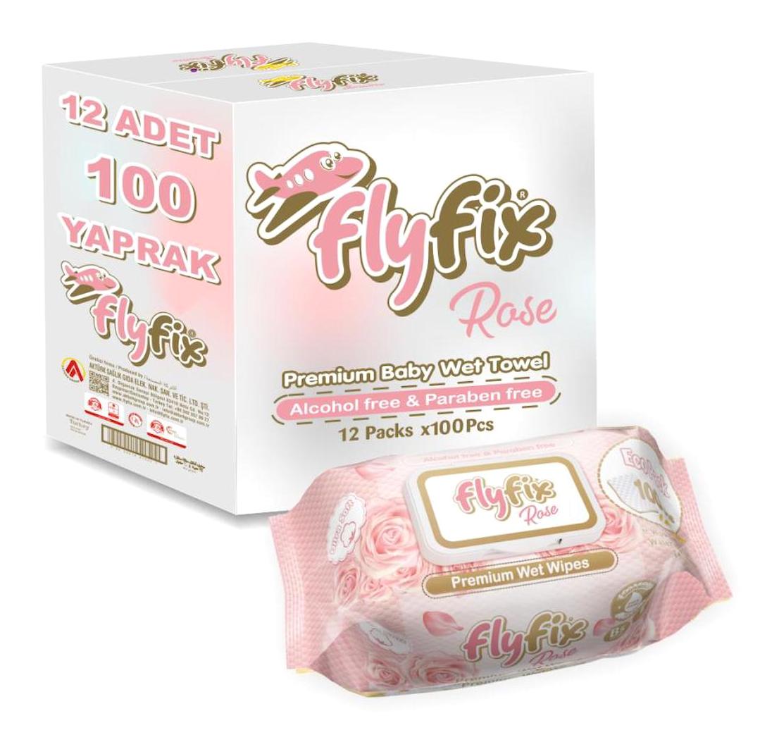 Flyfix Rose Antibakteriyel 1200 Yaprak 12'li Islak Mendil