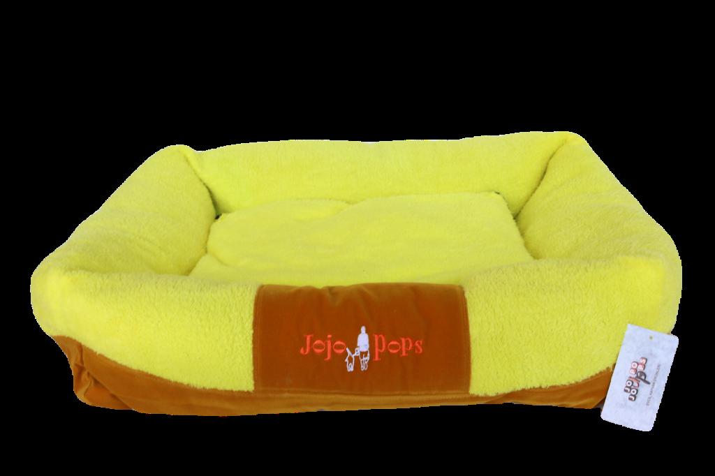 Jojo Minderli Kare Tek Katlı İç Mekan Kumaş Kedi Evi Sarı