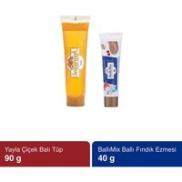 Balparmak Tüp Yayla Çiçek Balı 90 gr + Balparmak Ballımix Tüp Fındık Ezmesi 40 gr 2'li Okul Kahvaltı Paketi
