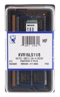 Kingston KVR16LS11/8WP (NB) 8 GB DDR3 1x8 1600 MHz Ram