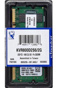 Kingston KVR800D2S6 2 GB DDR2 1x2 800 Mhz Ram