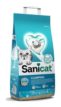 Sanicat Marsilya Sabun Kokulu Topaklanan İnce Taneli Aktif Karbonlu Bentonit Kedi Kumu 10 lt