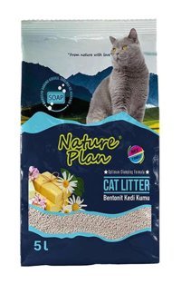 Nature Plan Marsilya Sabun Kokulu Topaklanan Kalın Taneli Bentonit Kedi Kumu 5 lt