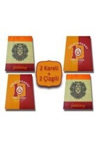 Galatasaray Cool A4 60 Yaprak Kareli Dikişli Yumuşak Kapak 4'lü Galatasaray Okul Defteri