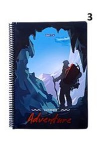 Gıpta Adventure A4 100 Yaprak Kareli Telli Sert Kapak 1 Adet Okul Defteri