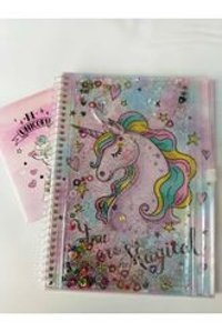 Cuaderno A5 50 Yaprak Çizgisiz Dikişli Karton Kapak 2'li Unicorn Okul Defteri
