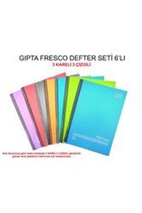 Gıpta A4 80 Yaprak Çizgili Telli Sert Kapak 6'lı Okul Defteri