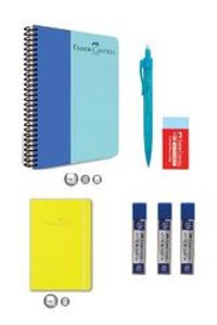 Faber Castell A4 100 Yaprak Kareli Telli Yumuşak Kapak 1 Adet Okul Defteri Mavi