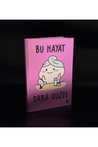 Gift Moda A5 200 Yaprak Çizgisiz Dikişli Sert Kapak 1 Adet Bu Hayat Sana Güzel Okul Defteri