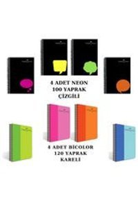 Faber Castell A4 120 Yaprak Kareli Telli Sert Kapak 8'li Okul Defteri