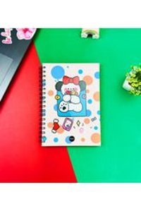 Gift Moda A5 200 Yaprak Çizgisiz Telli Sert Kapak 1 Adet Bow Rabbit Okul Defteri
