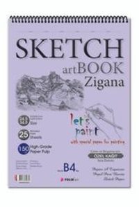 Folix Art B5 24 Yaprak Çizgisiz Telli Karton Kapak 1 Adet Sketchbook Okul Defteri