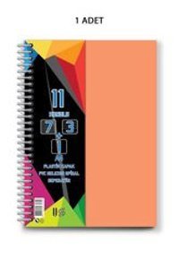 Night Shop A4 296 Yaprak Kareli - Çizgili - Çizgisiz Telli Karton Kapak 1 Adet Okul Defteri Somon