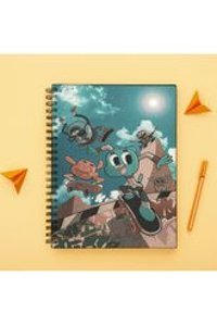 Lucidum A5 100 Yaprak Çizgisiz Telli Karton Kapak 1 Adet Gumball Okul Defteri