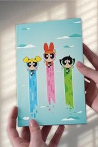 Namgo A5 50 Yaprak Çizgisiz Dikişli Karton Kapak 1 Adet Powerpuff Girls Okul Defteri Mavi