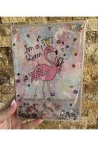 Senindüşlerin 48 Yaprak Çizgili - Noktalı - Kareli Dikişli Sulu Kapak 1 Adet Flamingo Okul Defteri