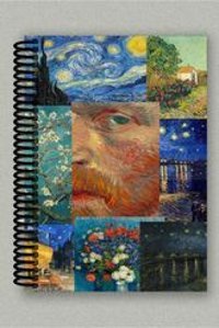 Namgo Van Gogh A5 100 Yaprak Çizgisiz Telli Karton Kapak 1 Adet Van Gogh Okul Defteri