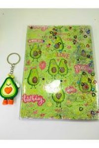 Cuaderno A5 48 Yaprak Çizgili - Noktalı - Kareli Dikişli Sulu Kapak 1 Adet Avokado Okul Defteri