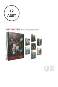 Gıpta A4 100 Yaprak Çizgili Telli Karton Kapak 12'li Art Master  Okul Defteri