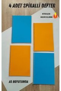 Craft A5 40 Yaprak Çizgisiz Telli Yumuşak Kapak 4'lü Okul Defteri