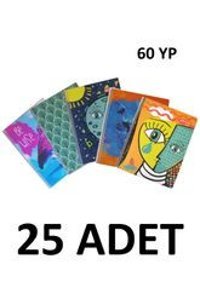 Mynote A4 60 Yaprak Kareli Telli Karton Kapak 25'li Okul Defteri